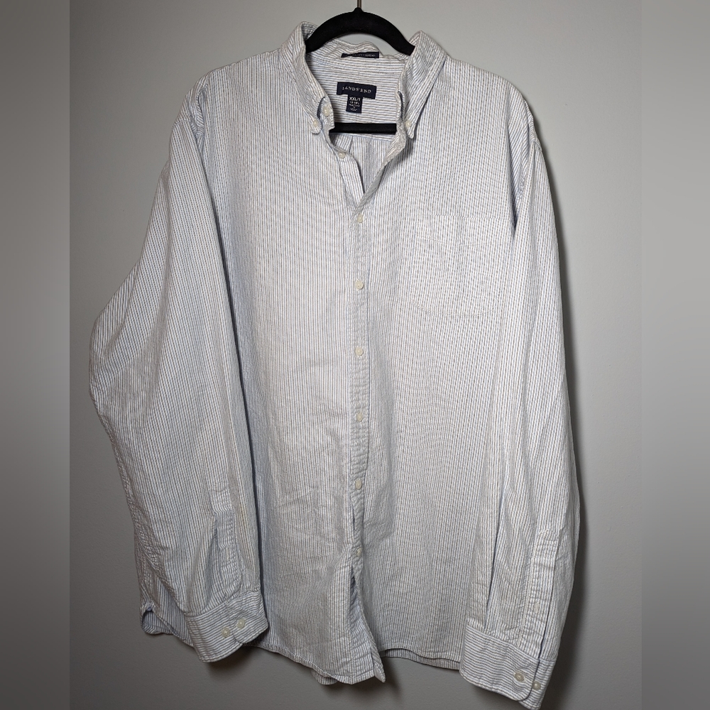 Lands End Button Down Striped Shirt, size XXL